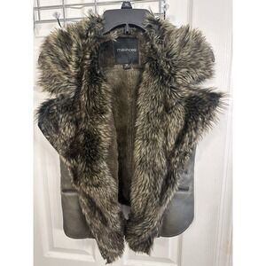 Women's Maurice's Faux Leather Fur Lined Vest Size Medium